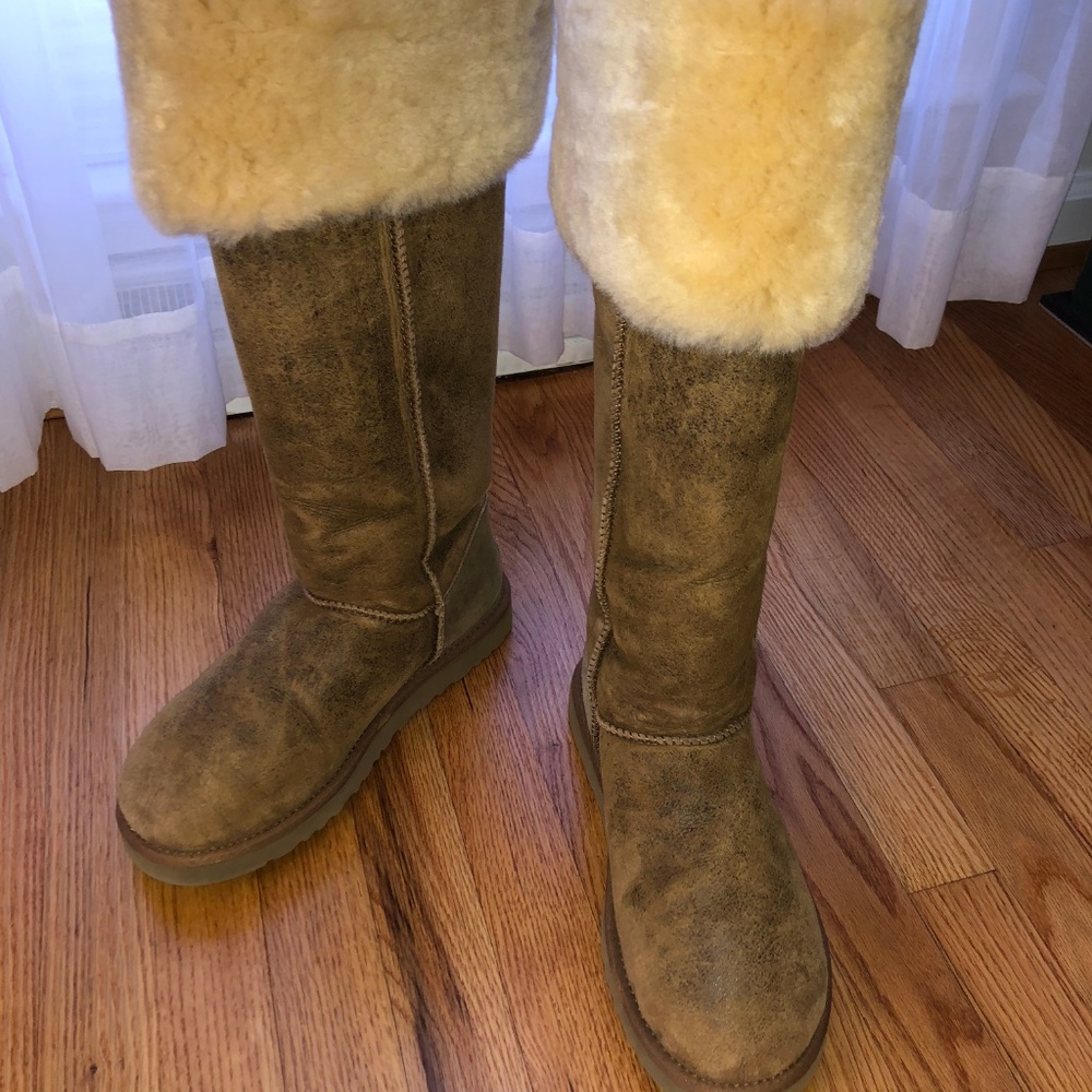 UGG Bailey Button Bomber Over the Knee Size 10